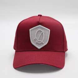 Headwear: MF SHIELD SNAPBACK BURGUNDY / WHITE