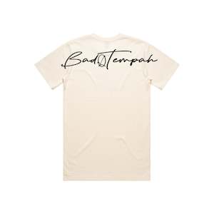 Tees: BACK DROP SCRIBBLE TEE -Cream/Black