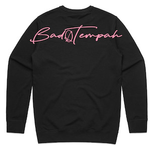 Sweatshirts: Back Drop Scribble Crew - Black