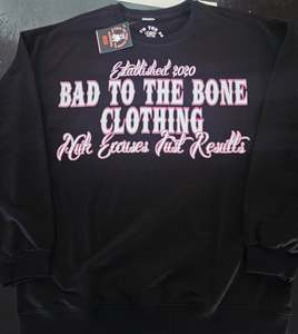 Long Sleeved Crew Neck Collection: Adult O.G 'BTTB Clothing N.E.J.R' DTF Printed Long-sleeved Black Crew-Neck.