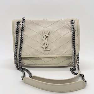 Handbag: SAINT LAURENT BABY NIKKI LEATHER SHOULDER BAG