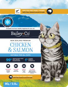 Products: New Zealand Premium Chicken and Salmon Diet 80g - Bailey+Co 100% Natural Freeze-Dried Lamb