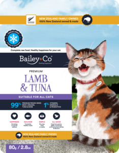 Products: New Zealand Premium Lamb & Tuna Diet 320g - Bailey+Co 100% Natural Freeze-Dried Lamb