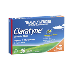 Antihistamines: Claratyne Tabs 10mg 30s