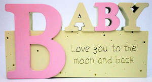 Sign baby pink 24x13cm YTC145