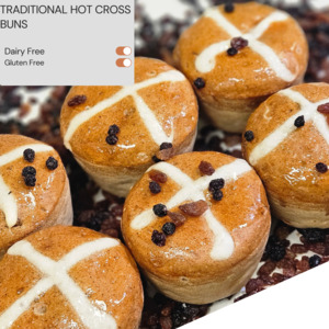 Hot Cross Buns: Traditional Hot Cross Buns 6pk (GF,DF)