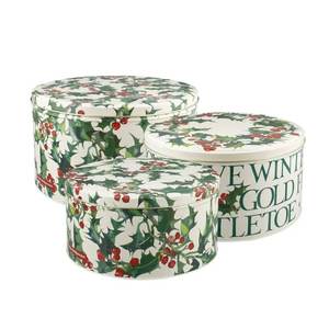 Emma Bridgewater Christmas Holly Set of 3 Tins