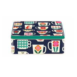 Kate Rhees Teacups Deep Rectangle Tin