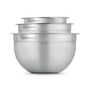 Mixing Bowls Jugs: Le Creuset Stainless Steel Mixing Bowls with lids Set of 3