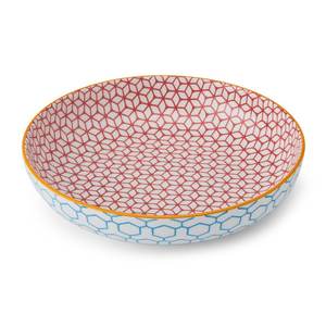 Mikasa Shallow Bowl 21cm Geometric Blue