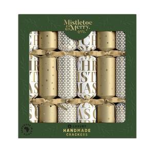 Stock The Pantry: Mistletoe & Merry Luxury Gold Text and Patterns Crackers