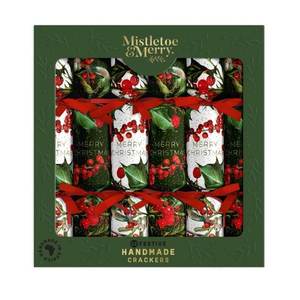 Mistletoe & Merry Festive Holly and Berry Sprigs Crackers