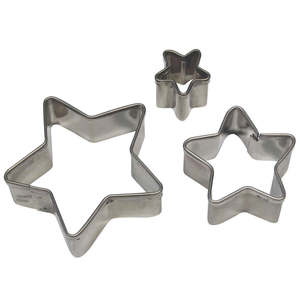 Pastry Cookie Cutters: PME Stainless Steel Star Cutter 3pc Set