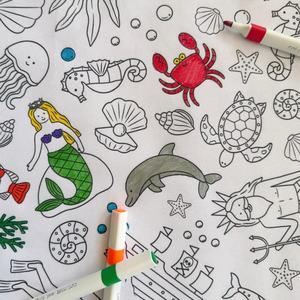 Kitchen Linens: Colour Me Kids Tidal Treasures Tablecloth Kit