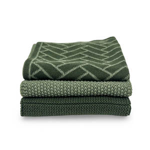 Home: Ecovask Dishcloth Variety 3pk Forest Herringbone