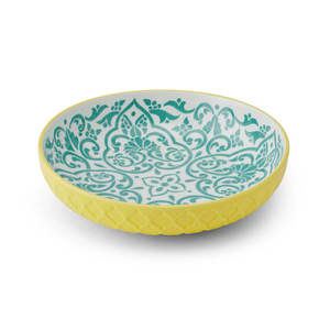 Tabletop Bar: Mikasa Shallow Bowl 21cm Yellow & Blue Geometric