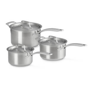 Le Creuset Essentials 3-Ply Saucepan Set 3pce