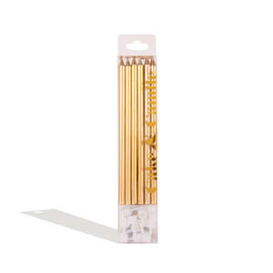 Metallic Cake Candles 12cm Tall 12pk
