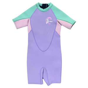 Spring Suits: O'Neill Girl's Toddler Reactor BZ SS Spring 2mm - Mist / Pink / Seafoam