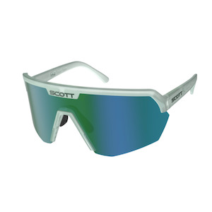Sunglasses 1: Scott Sports Shield - Mineral Blue / Green Chrome