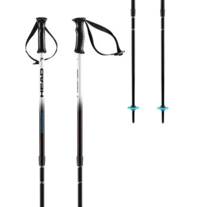 Ski Equipment: Head Supershape Team Adjustable Ski Poles - 85cm - 110cm - Black / Blue