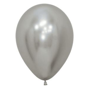 Silver chrome BALLOON in Sizes - small, regular or large