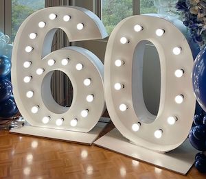 Light Up Number Hire: 60 Light up number hire