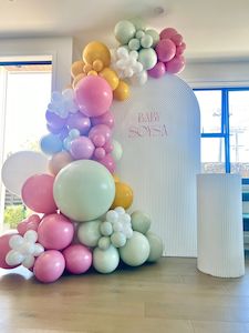 Baby Shower Balloon Packages: Blooming ripple arch balloon backdrop #1