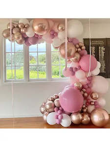 Pink balloon arch - balloon garland inflated 4-5m