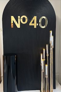 Corporate Balloon Packages: Black Ripple Archway backdrop set