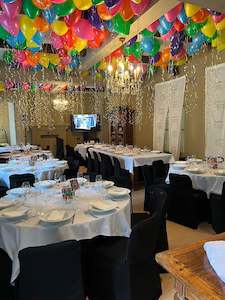 1st Birthday Packages: 100 helium ceiling balloons - multi colour