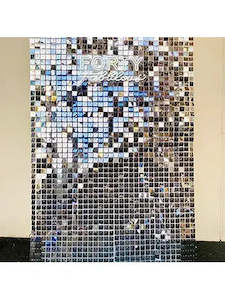 Silver shimmer wall hire - DIY- wall size 1.4m wide by 2.1m high
