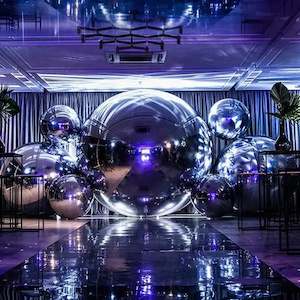 50th Birthday Display: Giant silver balls Delivery or Pick up