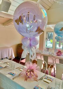 80th Birthday Display: Balloon Centerpieces pastel #1