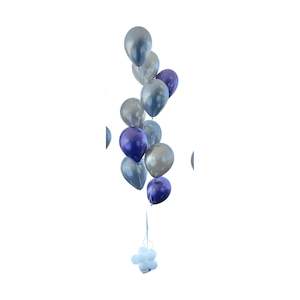Helium Balloons: Silver and Chrome purple - helium balloon bouquet 10 regular size balloons