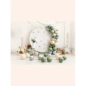 Balloon garland 2.5m kit Eucalyptus-sand/silver -UN-INFLATED