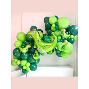 Grab And Go Balloon Garlands: Grab and Go inflated Happy dinosaur balloon garland 2.5m MIDI