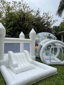 Backdrop Hire: The Bubble House and bouncy Castle combo