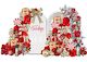 Luxe Red and Gold Christmas backdrop 3d Arch and custom writing Arch display