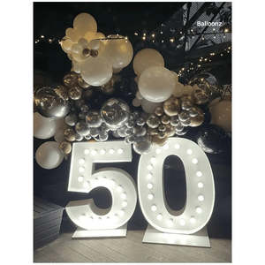 Light Up Number Hire: Giant 50 Light-Up Number Hire | 50th Birthday Auckland