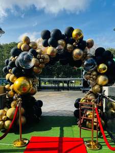 Black and gold organic arch