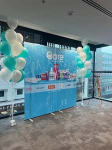 Corporate Balloon Packages: Corporate balloon bouquet turquoise and White