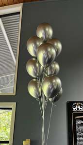 Silver helium bouquet 9pieces