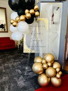 Top Selling: Custom welcome signage and balloons
