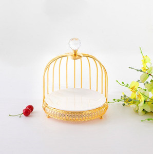 Products: 225 225 265mm Cage Shaped Dessert Rack Set-1 Layer Circular Gold Balloon Party Box