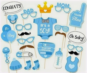 Baby Shower Photo Booth Props Kits Balloon Party Box