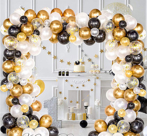 Products: Black and Glod Balloon Arch & Garland Kit Balloon Party Box
