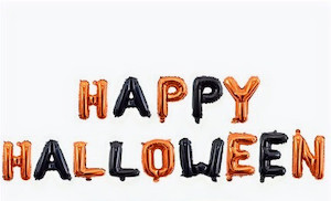 Products: Halloween Letter Foil Balloons Black and Orange Balloon Party Box