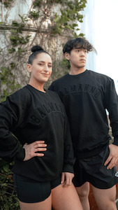 Winter Range: Oversized Varsity Crew | Black