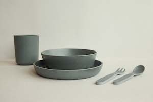 Bamboo Kids Sets: Bamboo Kids Dinner Set - Charcoal